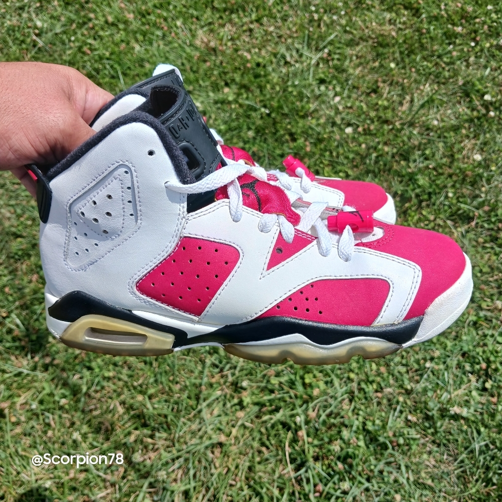 Jordan 6 Retro "Carmine" 2014 Basketball Shoes Size 4.5 Youth/6 Women - Picture 1 of 13